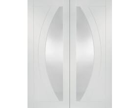 Salerno White Rebated Pair - Clear Glass Internal Doors