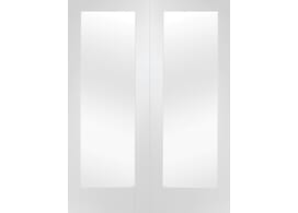 1067x1981x40mm (42") Pattern 10 Pair White - Clear Glass Door Image