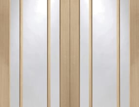 1981x1067x40mm (42") Worcester Pair Oak - Clear Glass Door