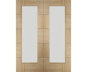 Ravenna Oak Rebated Pair - Clear Glass Internal Doors