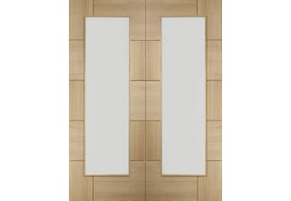 1981x1524x40mm Ravenna Oak Pair - Clear Glass Door