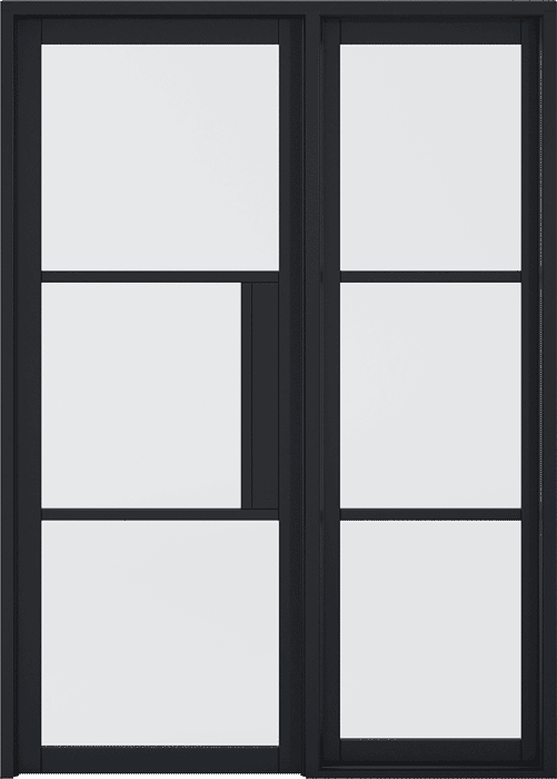 1201 X 2013 X 108mm Tribeca Black Clear Glass With Sidelight Set At