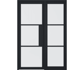Tribeca Clear Glazed Black Internal Door with Sidelight by LPD