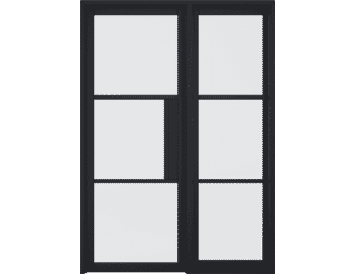 Tribeca Clear Glazed Black Internal Door with Sidelight by LPD