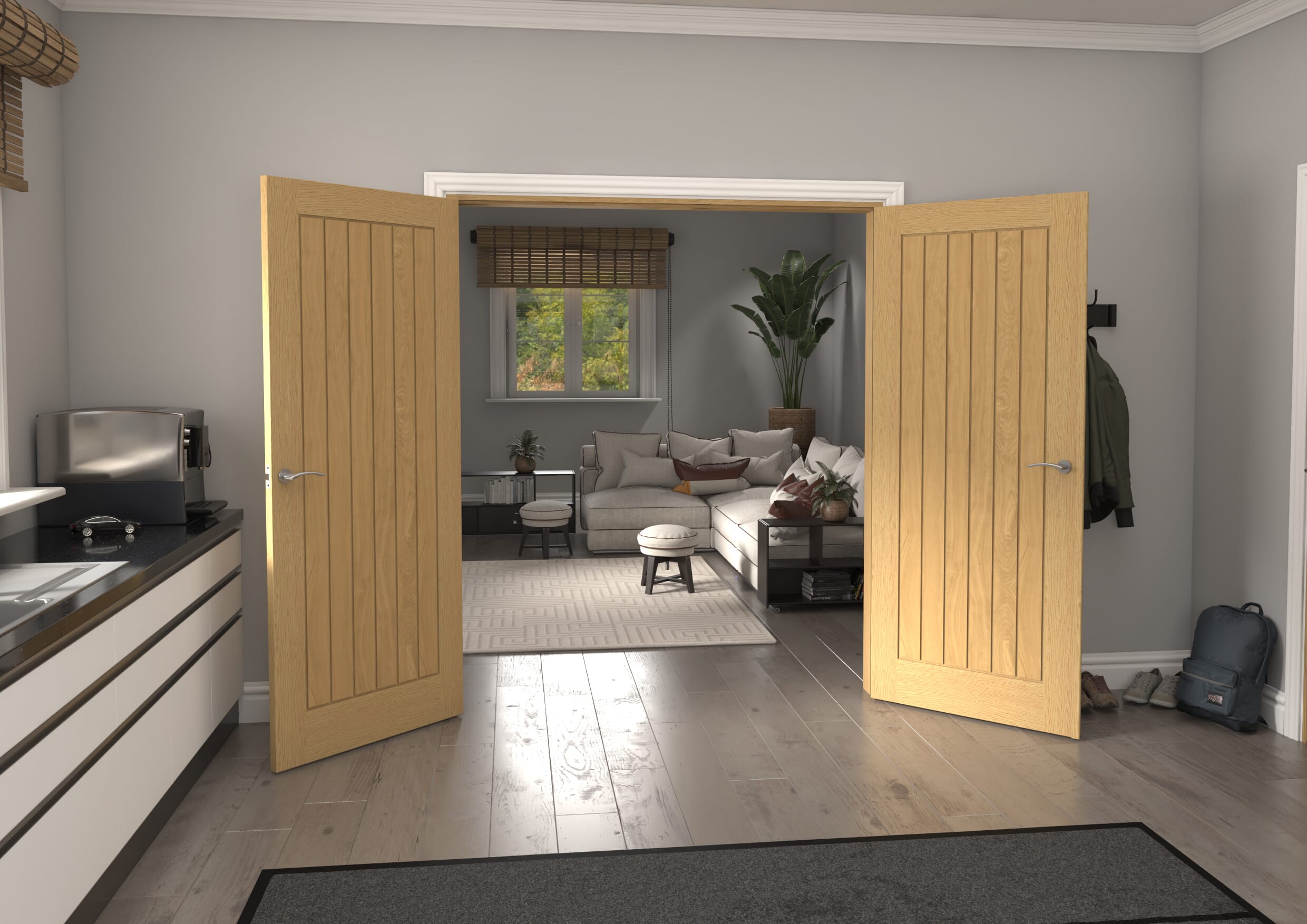Mexicano Oak French Door Set