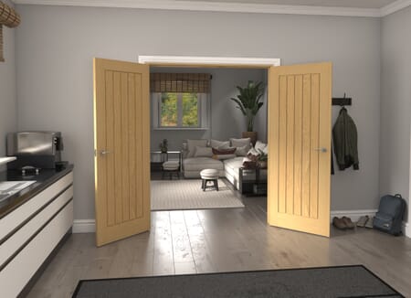 Mexicano Oak Prefinished French Door Set