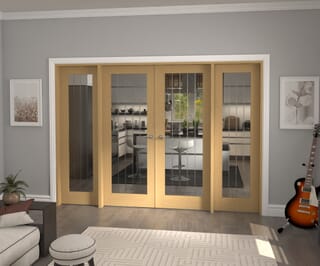 Mexicano P10 Glazed Oak French Door Set