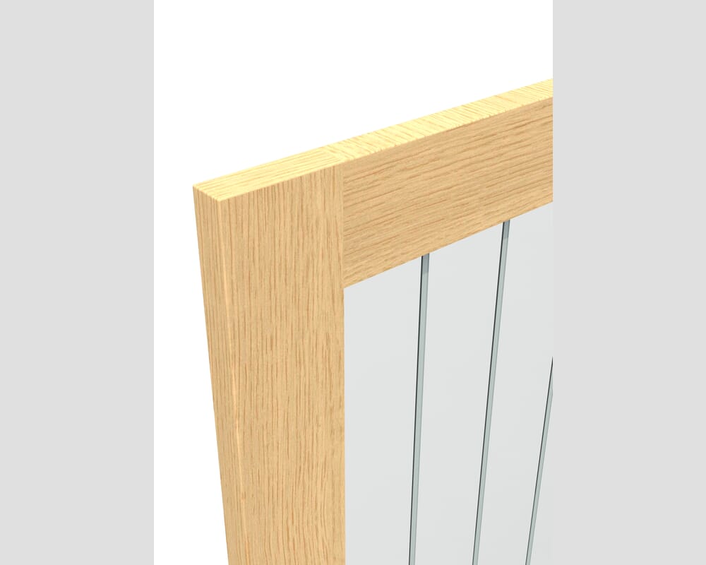 1122x2021x133mm Mexicano P10 Glazed Oak Prefinished French Door Set
