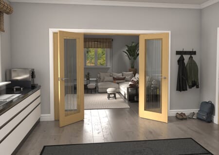 Mexicano P10 Glazed Oak Prefinished French Door Set
