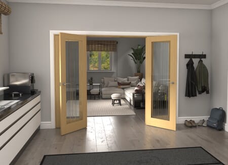 Mexicano P10 Glazed Oak Prefinished French Door Set