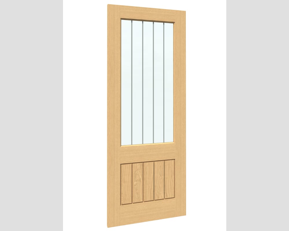 1276x2021x133mm Mexicano 2XG Glazed Oak French Door Set
