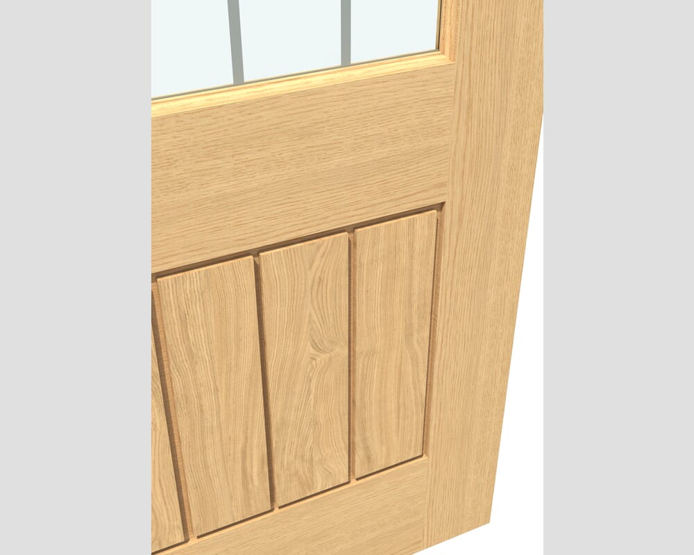1276x2021x133mm Mexicano 2XG Glazed Oak French Door Set