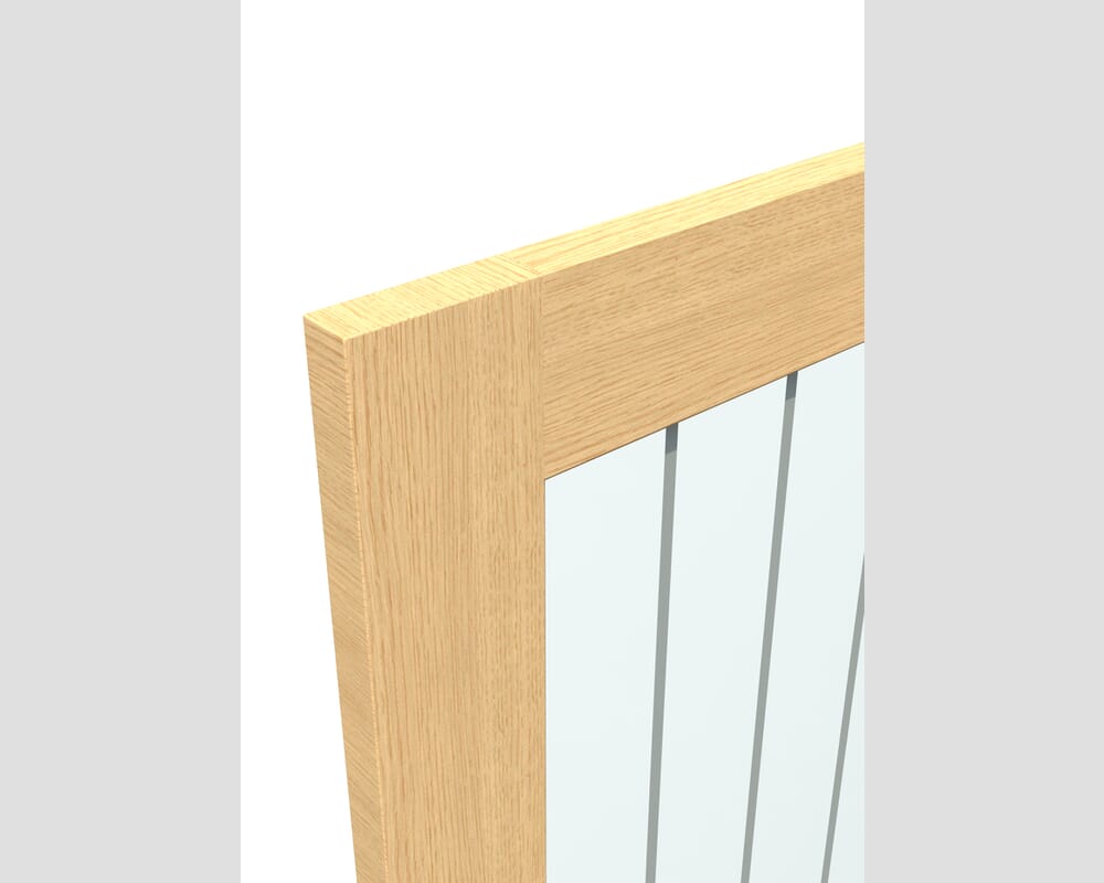 1276x2021x133mm Mexicano 2XG Glazed Oak French Door Set