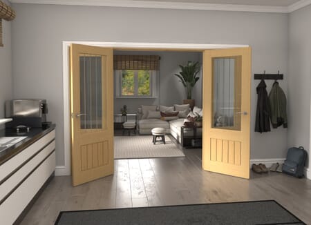 Mexicano 2XG Glazed Oak French Door Set