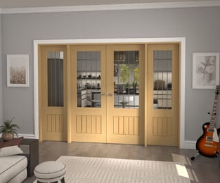 Mexicano 2XG Glazed Oak French Door Set