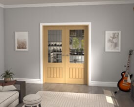 Mexicano 2XG Glazed Oak Prefinished French Door Set