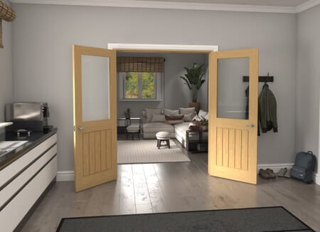 Mexicano Clear Glazed Oak French Door Set