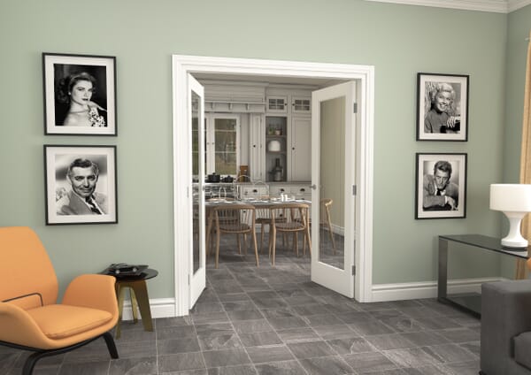 1426x2021x133mm Suffolk White P10 Glazed French Door Set