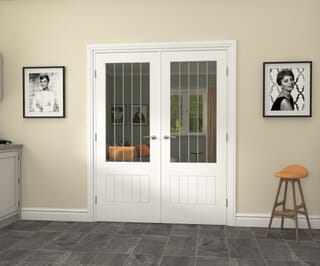 Suffolk White 2XG Glazed French Door Set