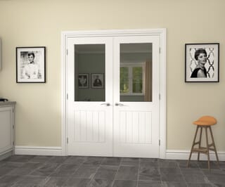 Suffolk White Clear Glazed French Door Set