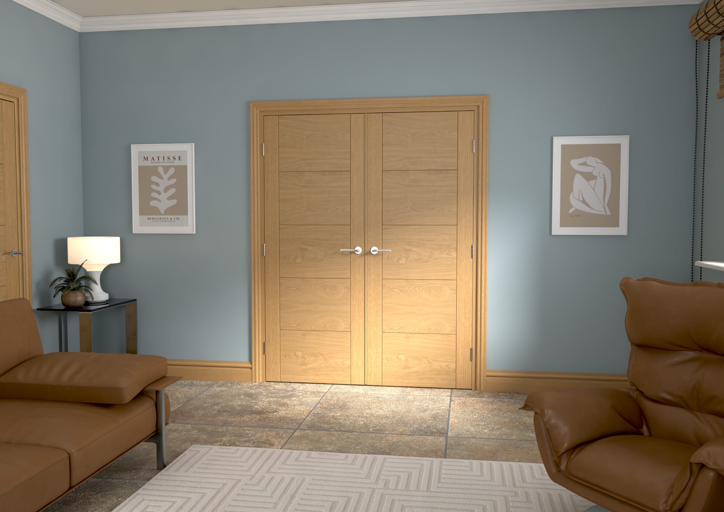 Iseo Oak Prefinished French Door Set