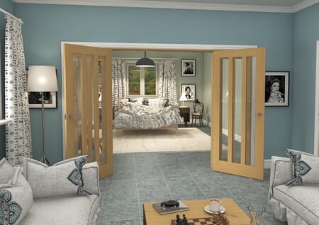 Aston Oak Clear Glazed French Door Set