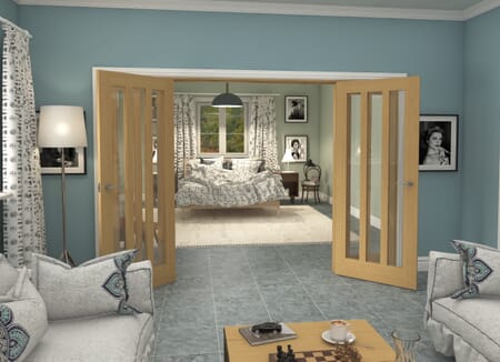 Aston Oak Clear Glazed French Door Set