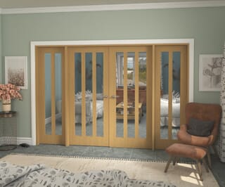 Aston Oak Clear Glazed French Door Set
