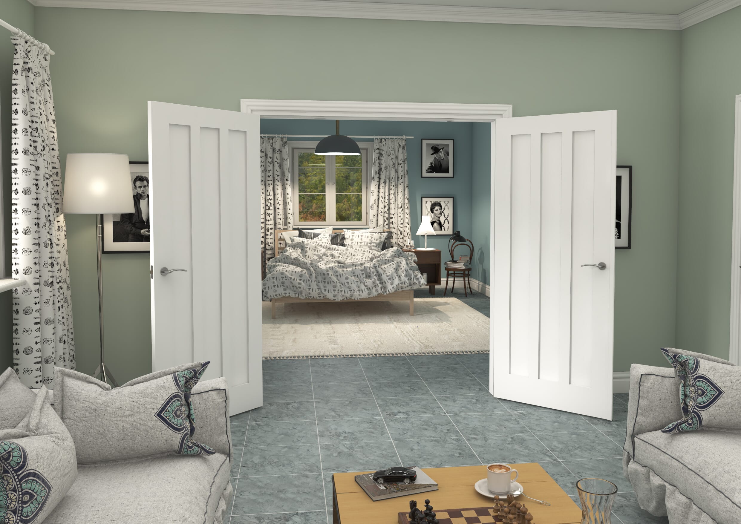 Aston White French Door Set