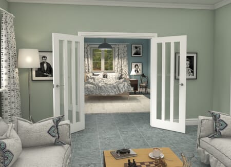 Aston White Clear Glazed French Door Set