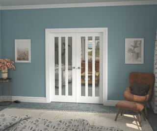 Aston White Clear Glazed French Door Set
