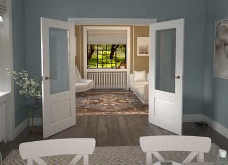 Grange White Clear Glazed French Door Set
