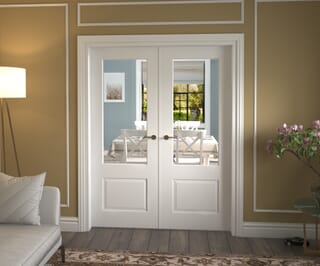 Grange White Clear Glazed French Door Set