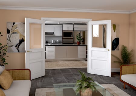 Kent White Clear Glazed French Door Set