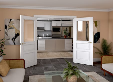 Kent White Clear Glazed French Door Set