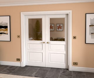 Kent White Clear Glazed French Door Set