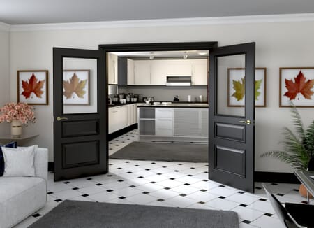Kent Black Clear Glazed Prefinished French Door Set