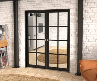 Mayfair Black Clear Glazed Prefinished French Door Set