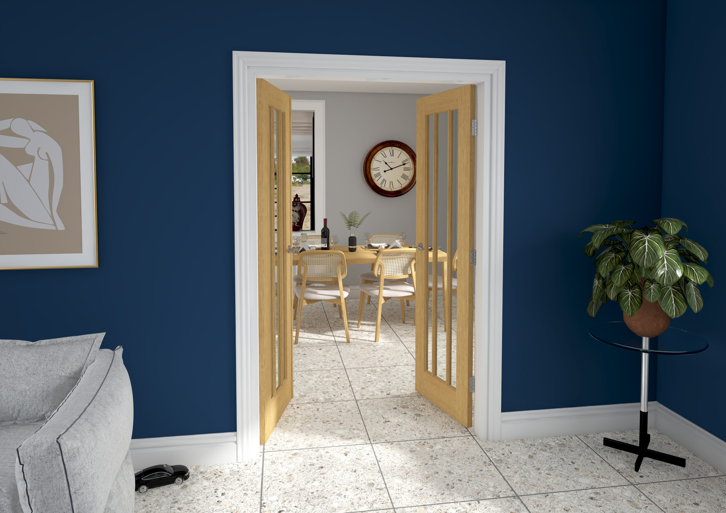 Lincoln Oak 1276mm x 2021mm French Door Kit