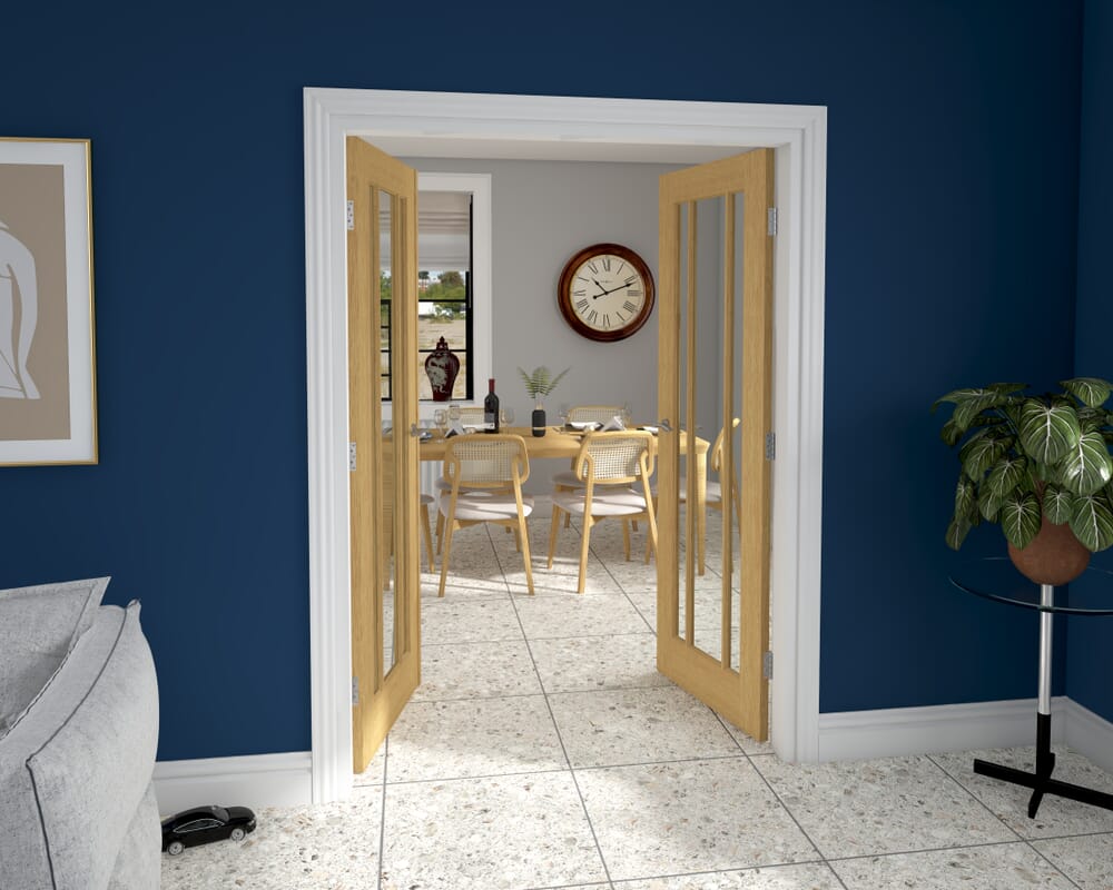 Lincoln Oak 1428mm x 2021mm French Door Kit