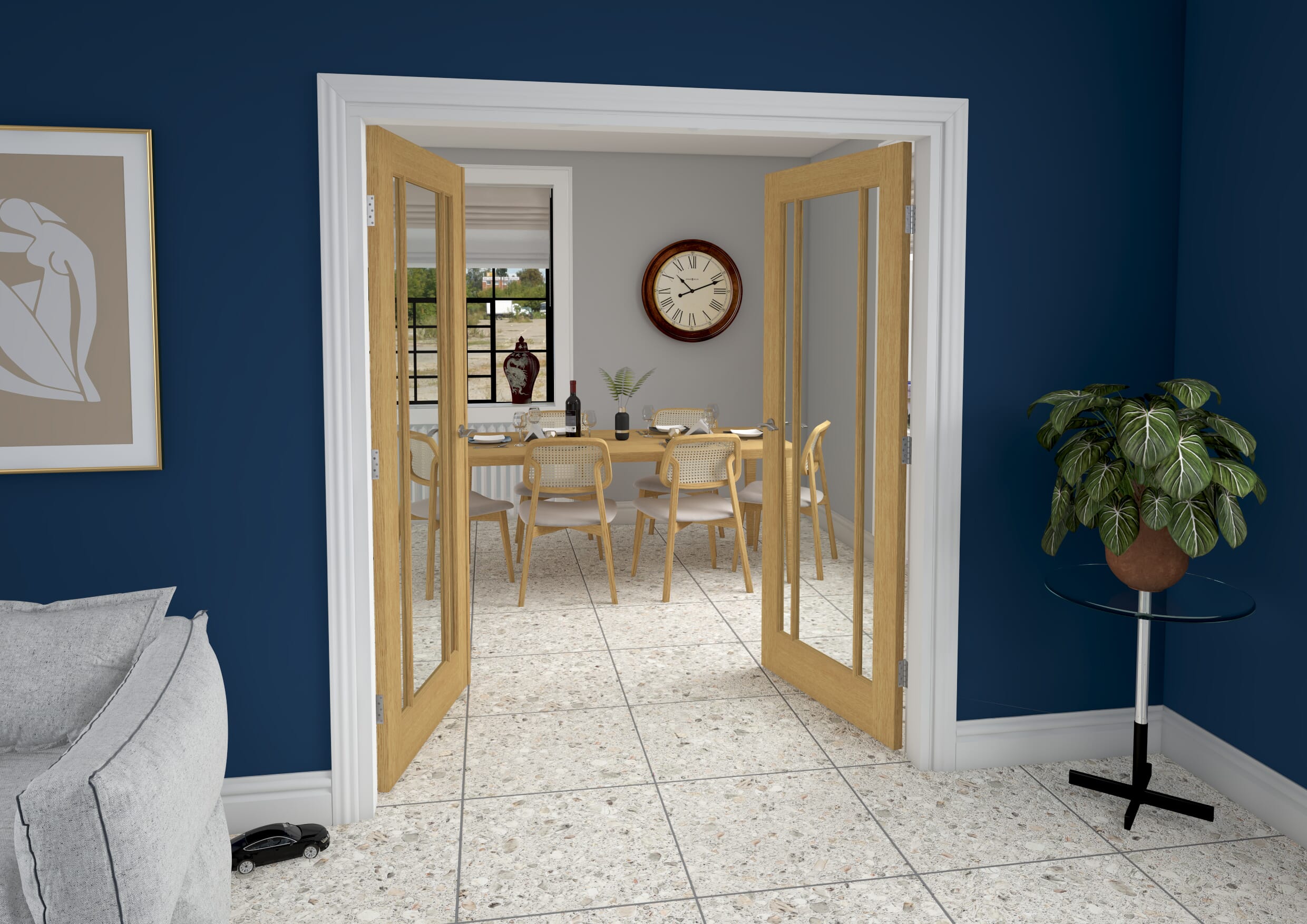 Lincoln Oak 1732mm x 2021mm French Door Kit