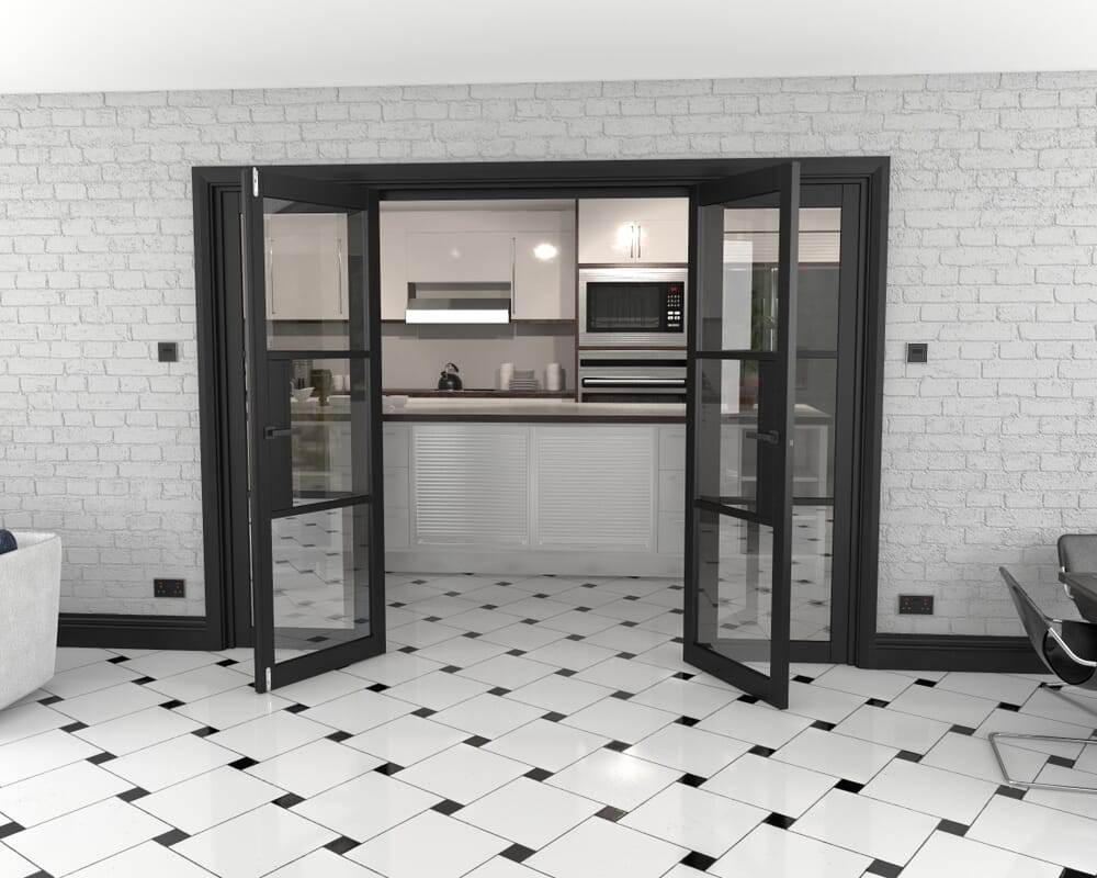 Heritage Black Glazed Prefinished French Door Set 2686mm(W) x 2021mm(H)