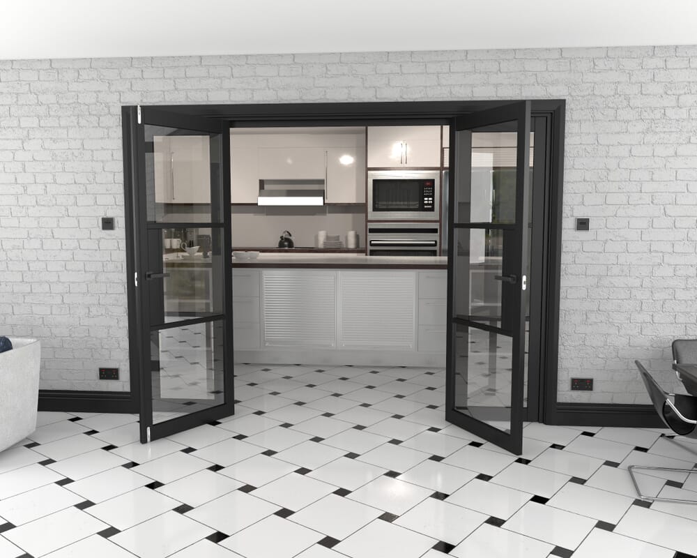 Heritage Black Glazed Prefinished French Door Set 2686mm(W) x 2021mm(H)