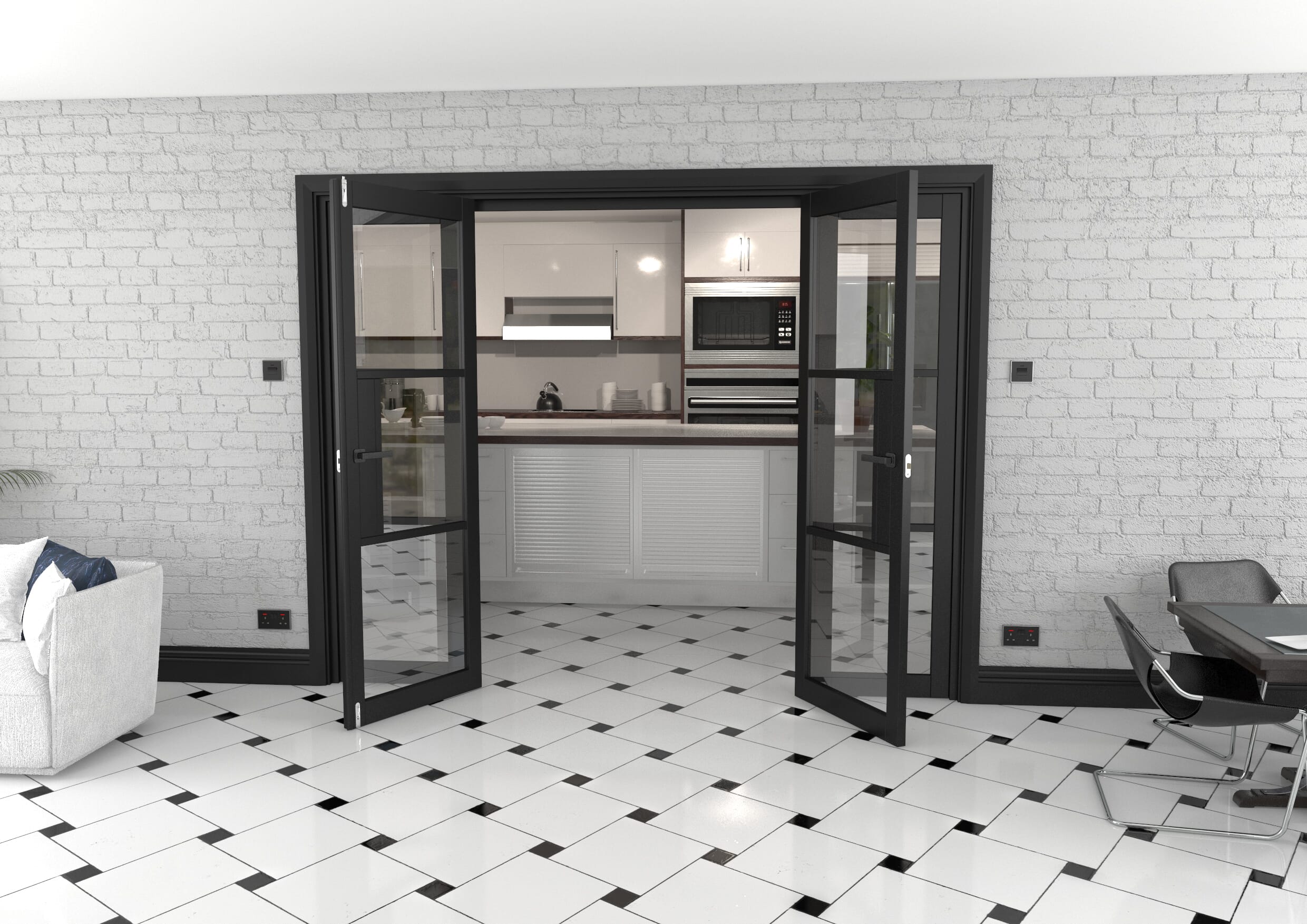  Heritage Black Glazed Prefinished French Door Set 2532mm(W) x 2021mm(H)