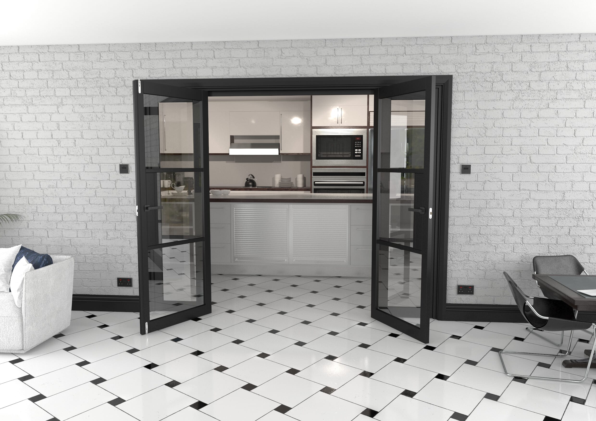  Heritage Black Glazed Prefinished French Door Set 2532mm(W) x 2021mm(H)