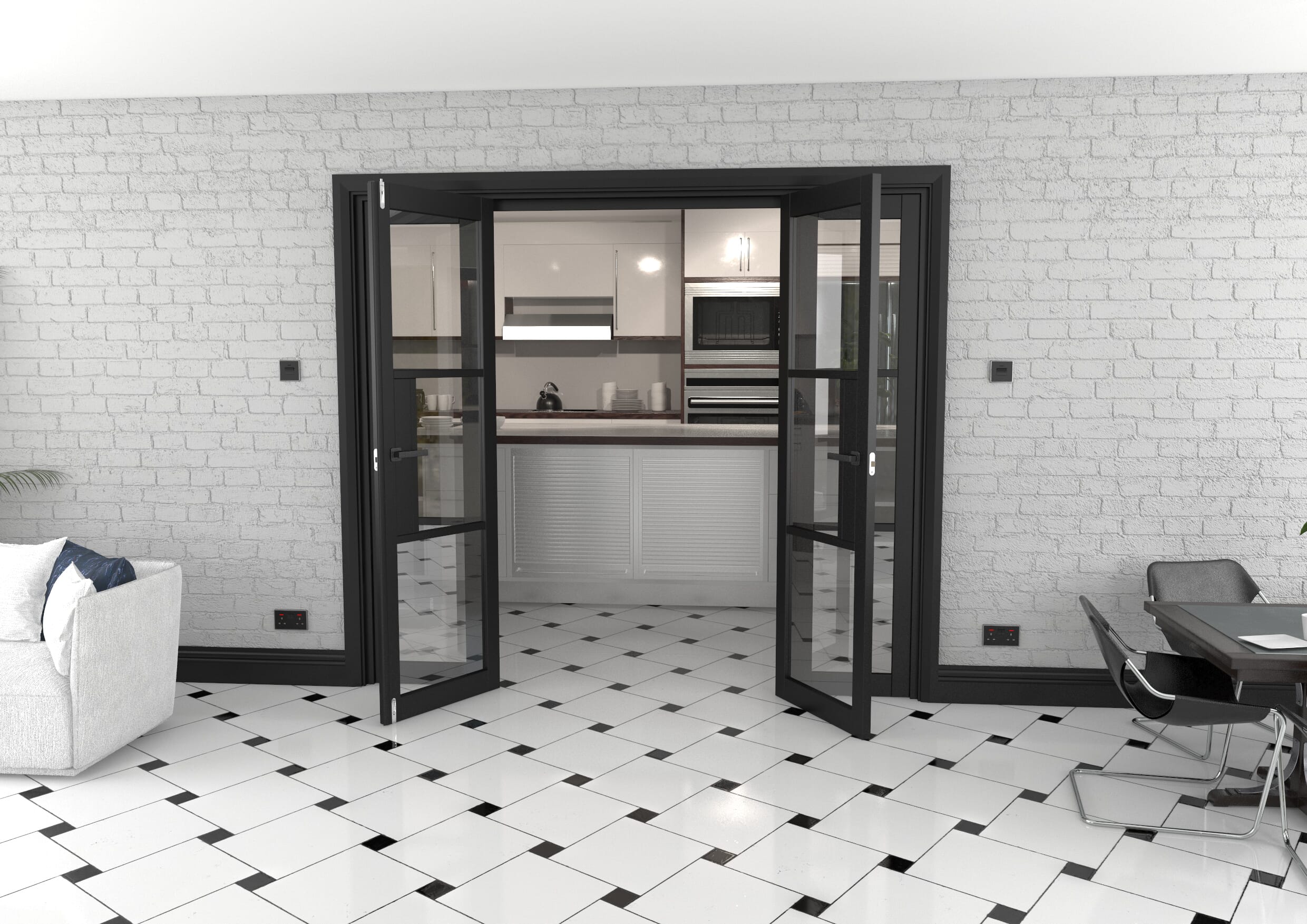 Heritage Black Glazed Prefinished French Door Set 2228mm(W) x 2021mm(H)