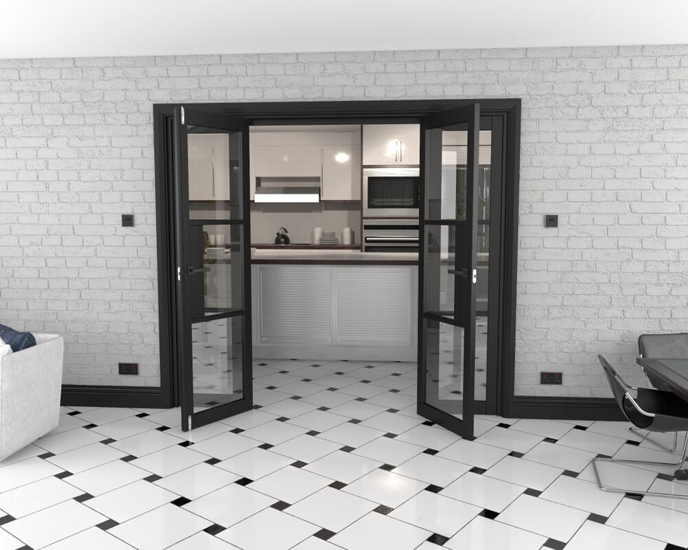 Heritage Black Glazed Prefinished French Door Set 2228mm(W) x 2021mm(H)