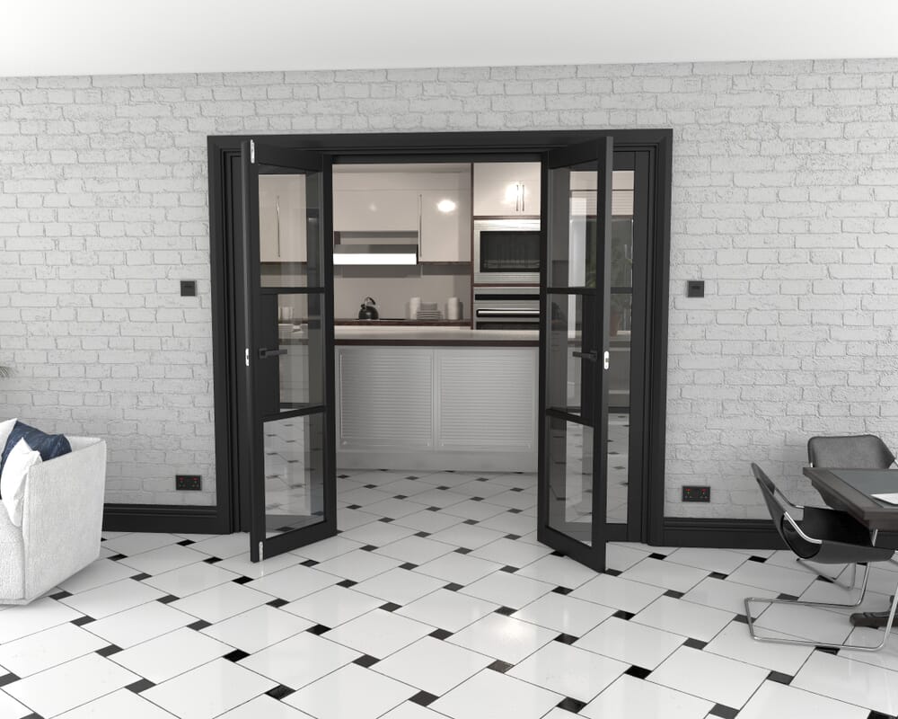 Heritage Black Glazed Prefinished French Door Set 2154mm(W) x 2021mm(H)