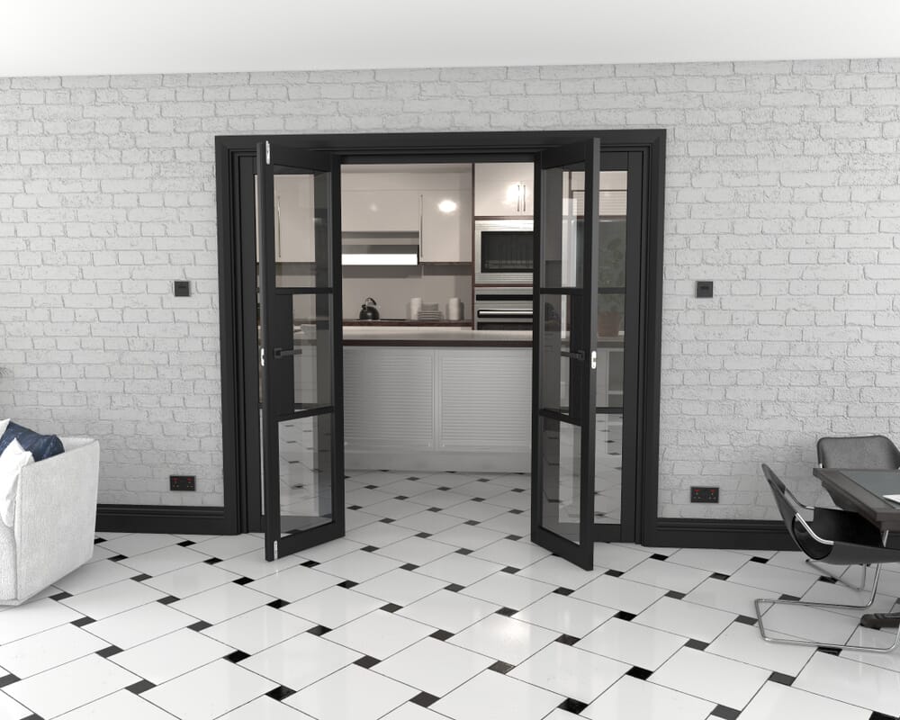 Heritage Black Glazed Prefinished French Door Set 2074mm(W) x 2021mm(H)
