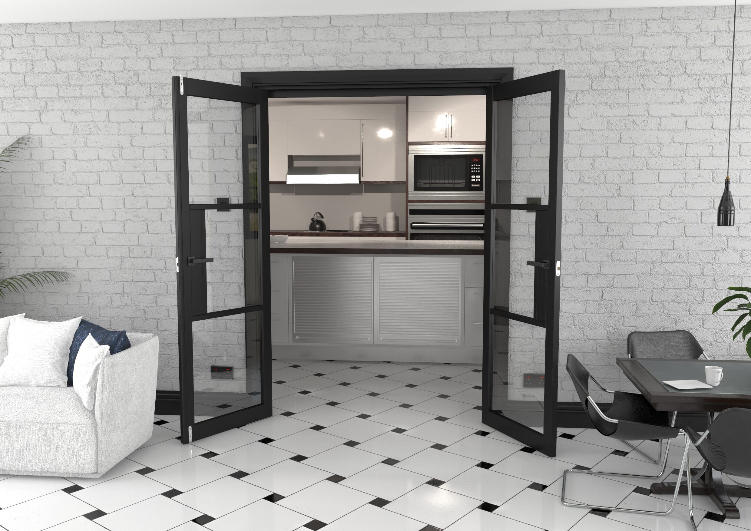 Heritage Black Glazed Prefinished French Door Set 1428mm(W) x 2021mm(H)